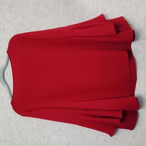 NWOT Red Flutter Sleeve Blouse - Picture 4 of 5